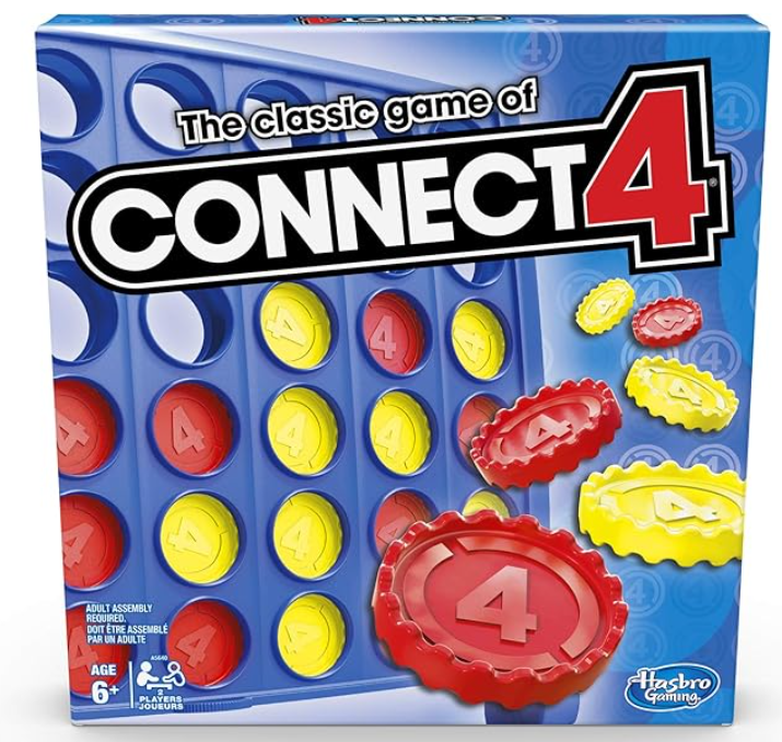 Connect 4 Classic Grid Board Game, 4 in a Row Game, Strategy Board Games for Kids, 2 Player Board Games for Family and Kids, Ages 6 and Up