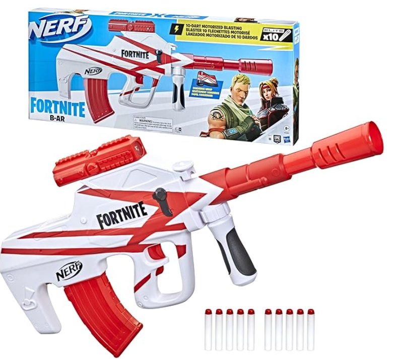 Nerf Fortnite B-AR - Lanzador de dardos motorizado, Fortnite Converge Wrap